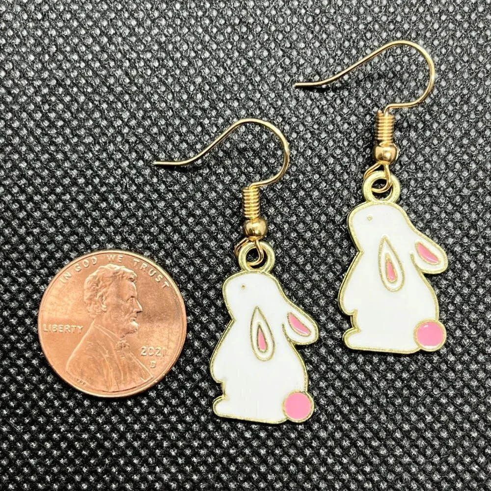 Cute Bunny Drop Earrings | Handmade - Picture 4 of 4